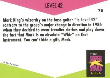 1991 Pro Set SuperStars MusiCards (UK Edition) #75 Level 42 Back