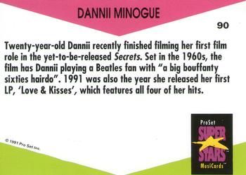 1991 Pro Set SuperStars MusiCards (UK Edition) #90 Dannii Minogue Back