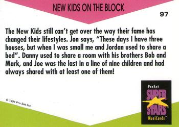 1991 Pro Set SuperStars MusiCards (UK Edition) #97 New Kids on the Block Back