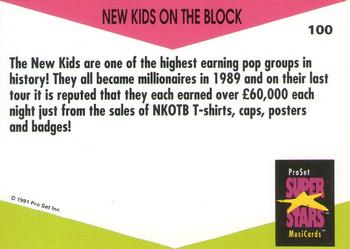1991 Pro Set SuperStars MusiCards (UK Edition) #100 New Kids on the Block Back