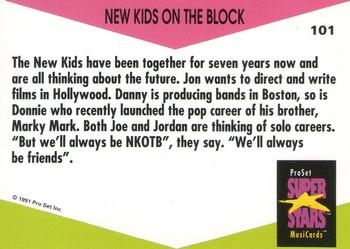 1991 Pro Set SuperStars MusiCards (UK Edition) #101 New Kids on the Block Back