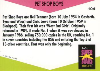 1991 Pro Set SuperStars MusiCards (UK Edition) #104 Pet Shop Boys Back