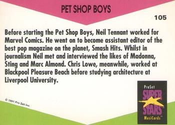 1991 Pro Set SuperStars MusiCards (UK Edition) #105 Pet Shop Boys Back