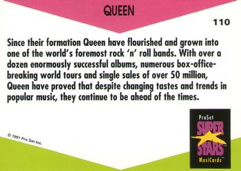 1991 Pro Set SuperStars MusiCards (UK Edition) #110 Queen Back