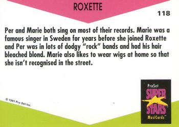 1991 Pro Set SuperStars MusiCards (UK Edition) #118 Roxette Back