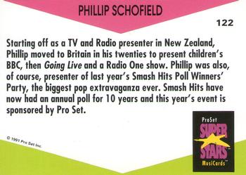 1991 Pro Set SuperStars MusiCards (UK Edition) #122 Phillip Schofield Back