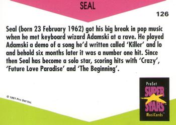 1991 Pro Set SuperStars MusiCards (UK Edition) #126 Seal Back