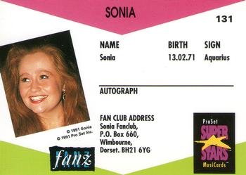 1991 Pro Set SuperStars MusiCards (UK Edition) #131 Sonia Back