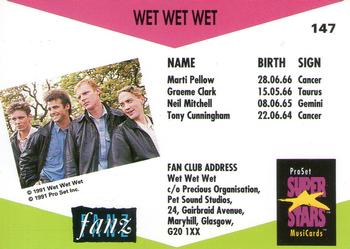 1991 Pro Set SuperStars MusiCards (UK Edition) #147 Wet Wet Wet Back