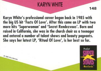 1991 Pro Set SuperStars MusiCards (UK Edition) #148 Karyn White Back