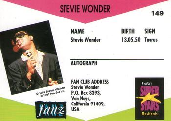 1991 Pro Set SuperStars MusiCards (UK Edition) #149 Stevie Wonder Back