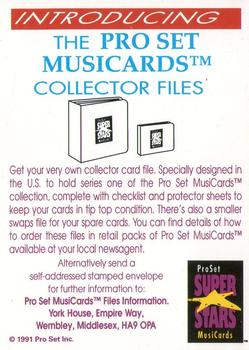 1991 Pro Set SuperStars MusiCards (UK Edition) #NNO Advert Back
