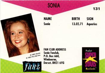 1991 Pro Set SuperStars MusiCards (UK Edition) #131 Sonia Back