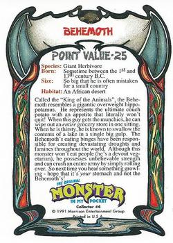 1991 Topps Monster in My Pocket (US Edition) #4 Behemoth Back