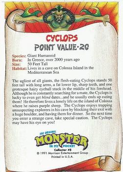 1991 Topps Monster in My Pocket (US Edition) #8 Cyclops Back