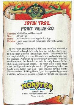 1991 Topps Monster in My Pocket (US Edition) #12 Jotun Troll Back