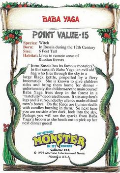 1991 Topps Monster in My Pocket (US Edition) #18 Baba Yaga Back