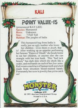 1991 Topps Monster in My Pocket (US Edition) #19 Kali Back