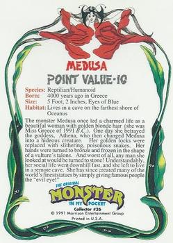 1991 Topps Monster in My Pocket (US Edition) #26 Medusa Back