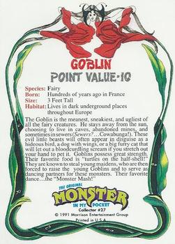 1991 Topps Monster in My Pocket (US Edition) #27 Goblin Back