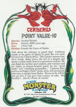 1991 Topps Monster in My Pocket (US Edition) #28 Cerberus Back