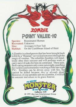 1991 Topps Monster in My Pocket (US Edition) #29 Zombie Back