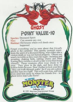 1991 Topps Monster in My Pocket (US Edition) #31 Ghost Back