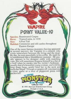 1991 Topps Monster in My Pocket (US Edition) #33 Vampire Back