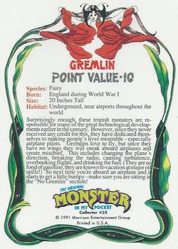1991 Topps Monster in My Pocket (US Edition) #35 Gremlin Back