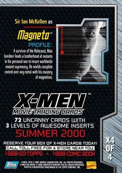 2000 Topps X-Men The Movie - Promos #X4 Magneto Back