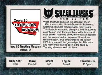 2009 CAT Scale Super Trucks Limited Edition Series Ten #36 1968 Peterbilt Back