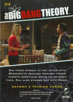 2013 Cryptozoic The Big Bang Theory Season 5 #03 Being Nice Back