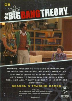 2013 Cryptozoic The Big Bang Theory Season 5 #05 Quick Draw McGraw Back