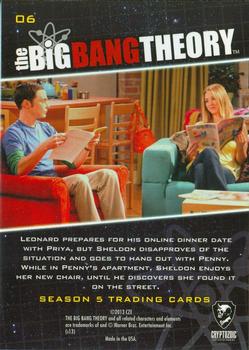 2013 Cryptozoic The Big Bang Theory Season 5 #06 Dinfast Date Back
