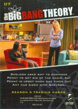 2013 Cryptozoic The Big Bang Theory Season 5 #07 The Chair of Death Back