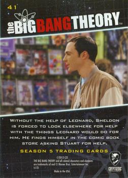 2013 Cryptozoic The Big Bang Theory Season 5 #41 9th Favorite Person Back