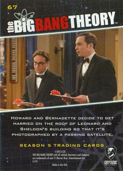 2013 Cryptozoic The Big Bang Theory Season 5 #67 The Wedding Back