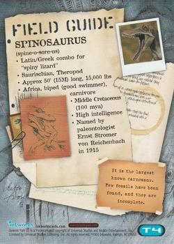 2001 Inkworks Jurassic Park III 3D - Field Guide #T4 Spinosaurus Back