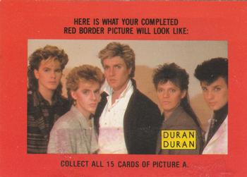 1985 Topps Duran Duran - Stickers #10 Completed Puzzle Back