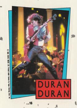 1985 Topps Duran Duran - Stickers #16 Row 3 Col. 3 Front