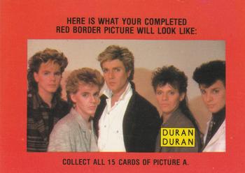 1985 Topps Duran Duran - Stickers #18 Completed Puzzle Back