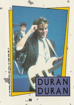 1985 Topps Duran Duran - Stickers #26 Row 2 Col. 3 Front