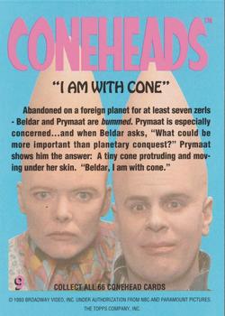 1993 Topps Coneheads #9 I Am with Cone Back