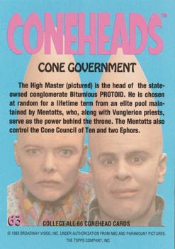 1993 Topps Coneheads #63 Cone Government Back