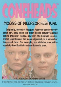 1993 Topps Coneheads #64 Moons of Meepzor Festival Back