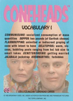 1993 Topps Coneheads #65 Vocabulary I Back