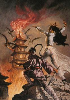 1995 Wizards of the Coast Everway Companion Cards #9 Flaming Pagoda Front