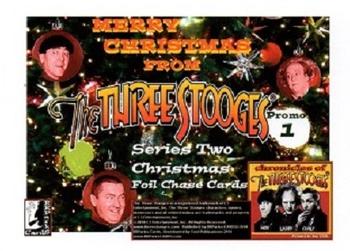2014 RRParks Chronicles of the Three Stooges - Series 2 Promos #1 Moe, Larry, and Shemp with shaving cream Santa beards Back