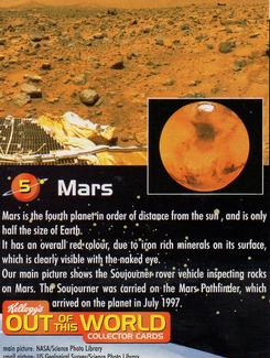 1999 Kellogg's Out of This World #5 Mars Front