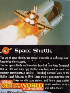 1999 Kellogg's Out of This World #21 Space Shuttle Front